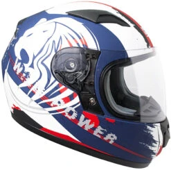 Casco Da Bambino Moto Integrale CGM 215G Wild Bianco Blu Opaco