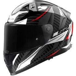 Casco Integrale Moto In Carbonio Ls2 FF811 VECTOR II CARBON SAVAGE Bianco Rosso Grigio