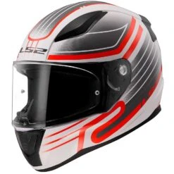 Casco Integrale Moto Ls2 FF353 RAPID 2 Circuit Nero Bianco Rosso