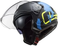 Casco Jet Moto Ls2 Doppia Visiera Ls2 OF573 TWISTER 2 Xover Nero Opaco Blu -Dainese Italia casco jet moto ls2 doppia visiera ls2 of573 twister 2 xover nero opaco blu 85903 zoom