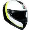 Casco Modulare In Carbonio Moto Agv SPORTMODULAR Multi RAY Carbonio Bianco Giallo Fluo