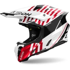 Casco Moto Cross Enduro Airoh TWIST 3 THUNDER Rosso Lucido