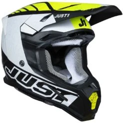 Casco Moto Cross Enduro Just1 J22-f Dynamo Fluo Giallo Bianco Nero