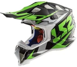 Casco Moto Cross Enduro LS2 MX 470 Subverter Nimble Bianco Nero Bianco