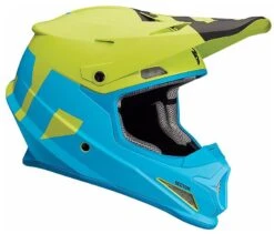 Casco Moto Cross Enduro Thor Sector Level Blu Lime Opaco