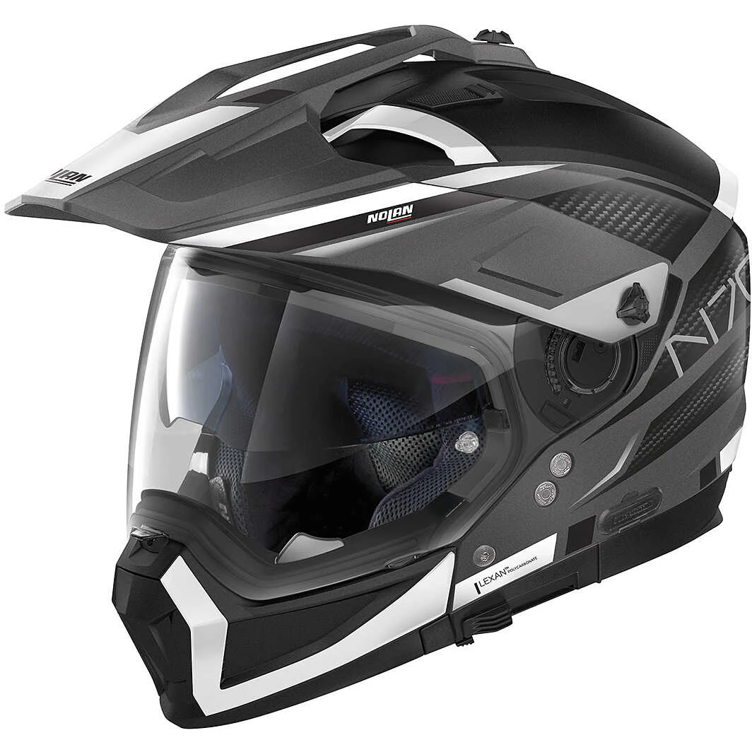 Casco Moto Crossover Nolan N70-2 X 06 EARTHQUAKE N-Com 046 Lava Grey Bianco Opaco 1 Casco Moto Crossover Nolan N70-2 X 06 EARTHQUAKE N-Com 046 Lava Grey Bianco Opaco