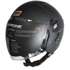 Casco Moto Demi-Jet Doppia Visiera Origine ALPHA Nero Opaco