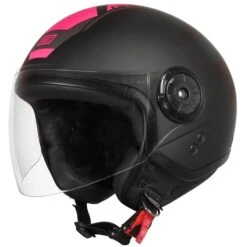 Casco Moto Demi-Jet Origine NEON SCOOP Fucsia Nero Opaco