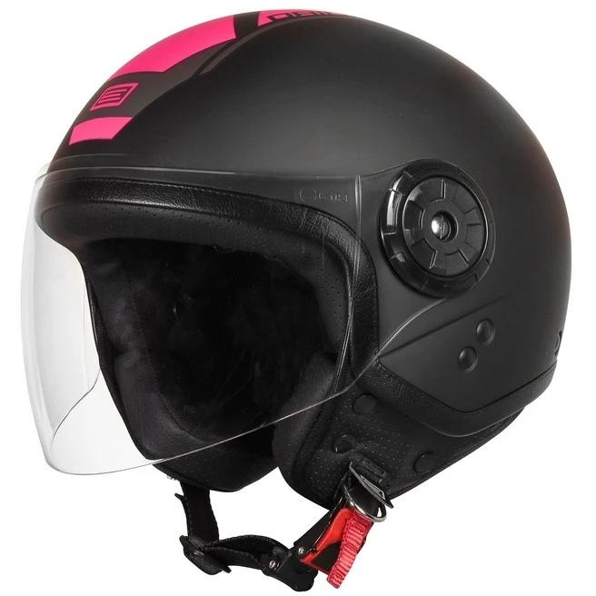 Casco Moto Demi-Jet Origine NEON SCOOP Fucsia Nero Opaco 1 Casco Moto Demi-Jet Origine NEON SCOOP Fucsia Nero Opaco