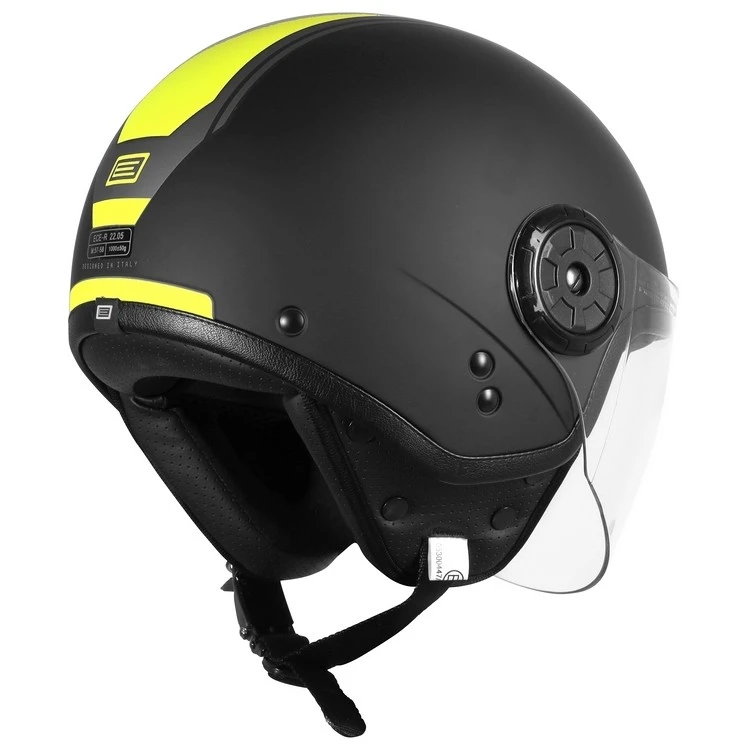 Casco Moto Demi-Jet Origine NEON SCOOP Giallo Fluo Nero Opaco 2 Casco Moto Demi-Jet Origine NEON SCOOP Giallo Fluo Nero Opaco - Image 2
