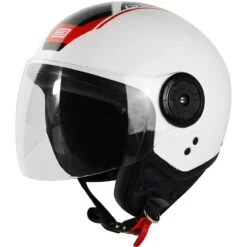 Casco Moto Demi-Jet Origine NEON SCOOP Nero Rosso Bianco Lucido