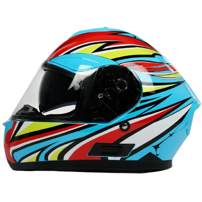 Casco Moto Integrale BHR 814 Doppia Visiera Multi Wind Rose Blu 1 Casco Moto Integrale BHR 814 Doppia Visiera Multi Wind Rose Blu