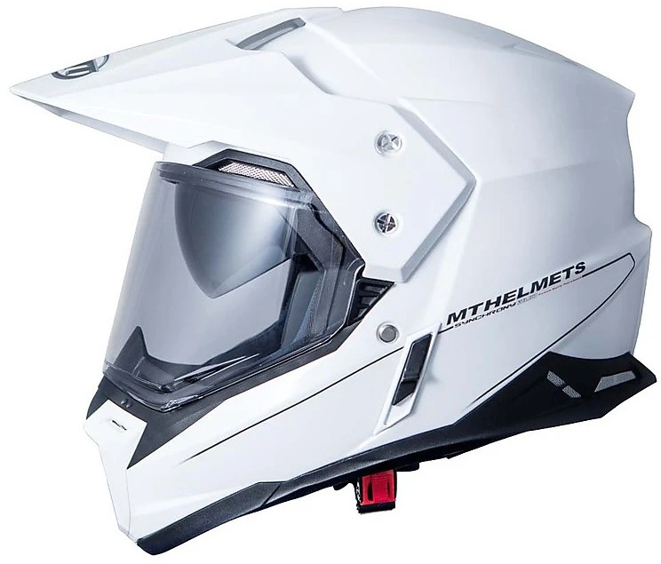 Casco Moto Integrale Cross Enduro MT Helmets Synchrony DuoSport SV Solid Bianco Lucido 1 Casco Moto Integrale Cross Enduro MT Helmets Synchrony DuoSport SV Solid Bianco Lucido