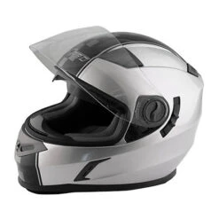 Casco Moto Integrale Doppia Visiera A-Pro Dominator Silver