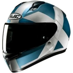 Casco Moto Integrale Hjc C10 TEZ MC2SF Bianco Opaco Azzurro