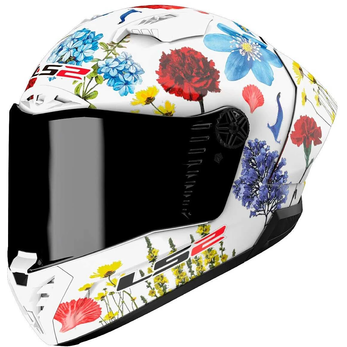 Casco Moto Integrale In Carbonio Ls2 FF805 THUNDER C GP FLOWERS Bianco 1 Casco Moto Integrale In Carbonio Ls2 FF805 THUNDER C GP FLOWERS Bianco