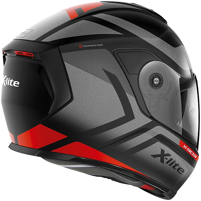 Casco Moto Integrale In Fibra X-Lite X-903 Airborne N-Com 010 Nero Opaco Rosso 3 Casco Moto Integrale In Fibra X-Lite X-903 Airborne N-Com 010 Nero Opaco Rosso - Image 3