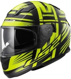 Casco Moto Integrale LS2 FF320 Bang Nero Giallo Hy Vision Doppia Visiera