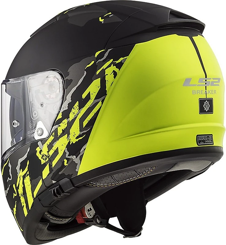 Casco Moto Integrale LS2 FF390 BREAKER Feline Nero Giallo Fluo Opaco 6 Casco Moto Integrale LS2 FF390 BREAKER Feline Nero Giallo Fluo Opaco - Image 6