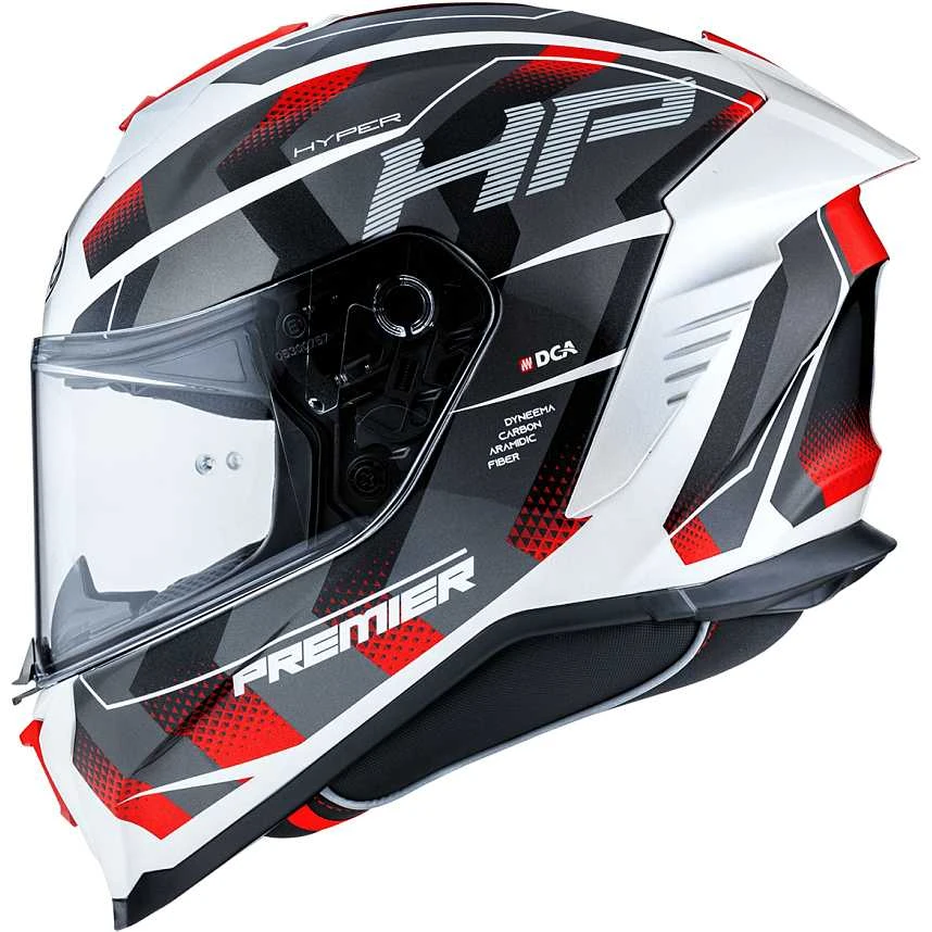 Premier® Casco Moto Integrale Premier HYPER HP2 Bianco Rosso 1 Premier® Casco Moto Integrale Premier HYPER HP2 Bianco Rosso