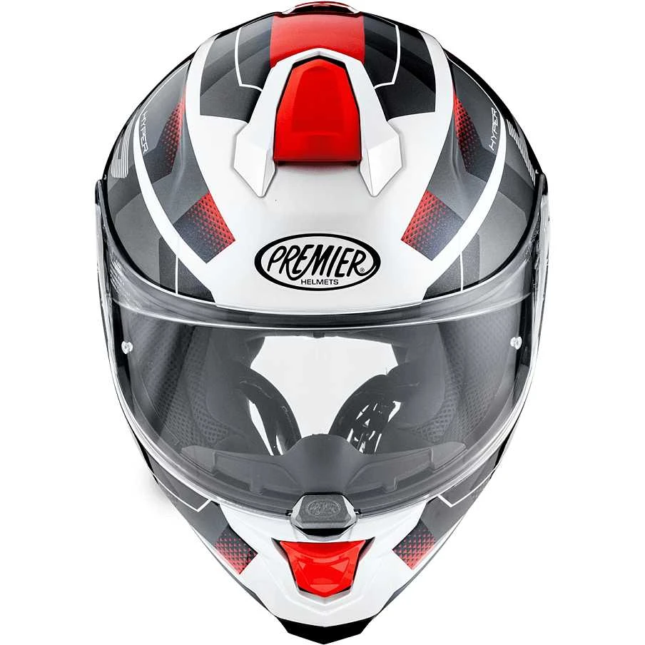 Premier® Casco Moto Integrale Premier HYPER HP2 Bianco Rosso 3 Premier® Casco Moto Integrale Premier HYPER HP2 Bianco Rosso - Image 3