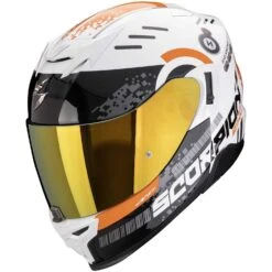 Casco Moto Integrale Scorpion EXO 520 EVO AIR TITAN Bianco Arancia