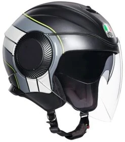 Casco Moto Jet AGV ORBYT Multi BRERA Nero Opaco Grigio Giallo Fluo