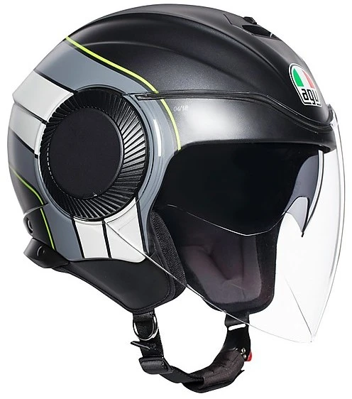 Casco Moto Jet AGV ORBYT Multi BRERA Nero Opaco Grigio Giallo Fluo 1 Casco Moto Jet AGV ORBYT Multi BRERA Nero Opaco Grigio Giallo Fluo