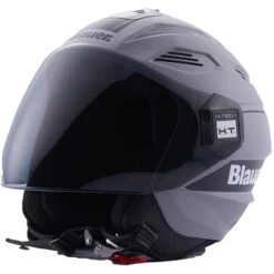 Casco Moto Jet Blauer HT Brat Nero Grigio Opaco