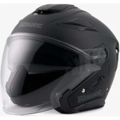 Casco Moto Jet Blauer JJ01 Doppia Visiera Mono Nero Opaco