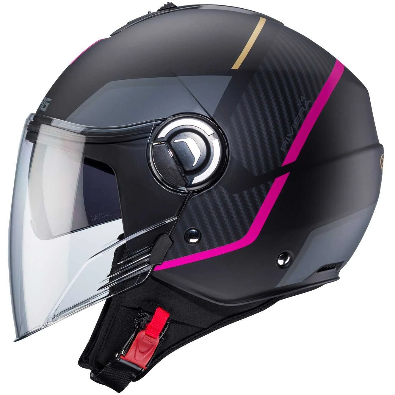 Casco Moto Jet Caberg RIVIERA V4X GEO Nero Opaco Rosa Antracite 2 Casco Moto Jet Caberg RIVIERA V4X GEO Nero Opaco Rosa Antracite - Image 2