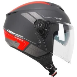 Casco Moto Jet CGM 126G IPER CITY Nero Rosso Opaco