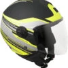 Casco Moto Jet CGM Con Visiera Lunga 107X Manchester Nero Opaco Giallo