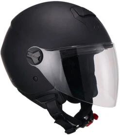 Casco Moto Jet CGM Modello 107a FLORENCE MONO Visiera Lunga Nero Opaco