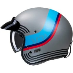Casco Moto Jet Custom Hjc V31 BYRON MC21SF Grigio Opaco Rosso Azzurro -Dainese Italia casco moto jet custom hjc v31 byron mc21sf grigio opaco rosso azzurro 186941 zoom