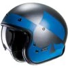 Casco Moto Jet Custom Hjc V31 KUZ MC2SF Grigio Opaco Blu