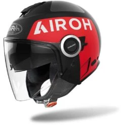 Casco Moto Jet Doppia Visiera Airoh HELIOS Up Nero Opaco