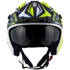 Casco Moto Jet Kappa KV45 Trial Gemini Nero Opaco Giallo Bianco -Dainese Italia casco moto jet kappa kv45 trial gemini nero opaco giallo bianco 200976 zoom