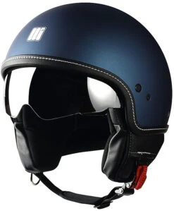 Casco Moto Jet Motocubo Beetle Blu Opaco Con Visierino