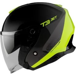 Casco Moto Jet MT Helmets Thunder3 SV Jet Xpert C3 Giallo Fluo Lucido