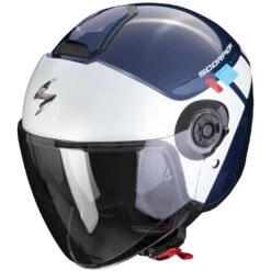 Casco Moto Jet Scorpion EXO-CITY II MALL Blu Bianco Rosso