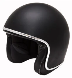 Casco Moto Jet Vintage In Fibra Baruffaldi Zar 2.0 Nero Opaco
