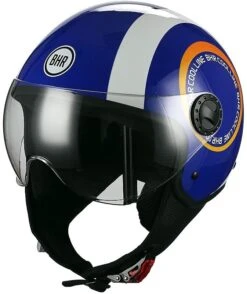 Casco Moto Jet Visiera Bombata BHR 801 Cool Linea F Blu