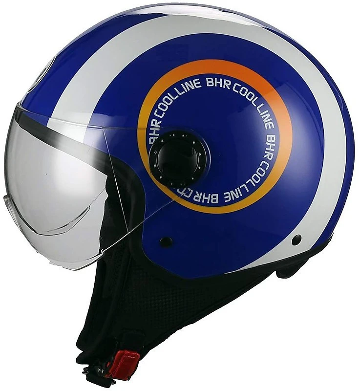 Casco Moto Jet Visiera Bombata BHR 801 Cool Linea F Blu 2 Casco Moto Jet Visiera Bombata BHR 801 Cool Linea F Blu - Image 2