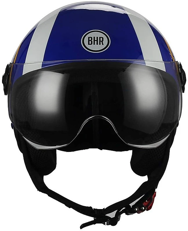 Casco Moto Jet Visiera Bombata BHR 801 Cool Linea F Blu 3 Casco Moto Jet Visiera Bombata BHR 801 Cool Linea F Blu - Image 3