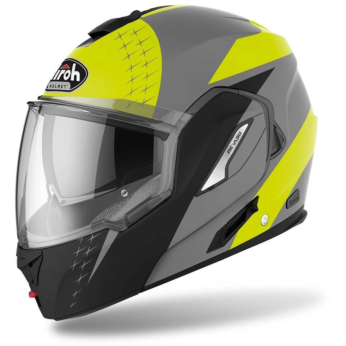 Casco Moto Modulare Doppia Omologatzione P/J Airoh REV 19 Leaden Giallo Opaco 2 Casco Moto Modulare Doppia Omologatzione P/J Airoh REV 19 Leaden Giallo Opaco - Image 2