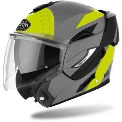 Casco Moto Modulare Doppia Omologatzione P/J Airoh REV 19 Leaden Giallo Opaco