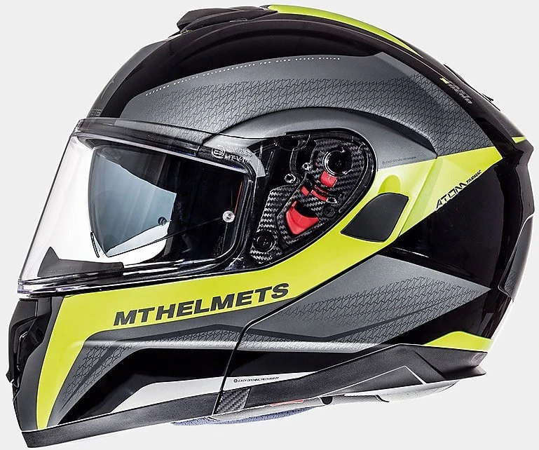 Casco Moto Modulare MT Helmets ATOM Sv Tarmac Nero Giallo Opaco E Lucido 2 Casco Moto Modulare MT Helmets ATOM Sv Tarmac Nero Giallo Opaco E Lucido - Image 2