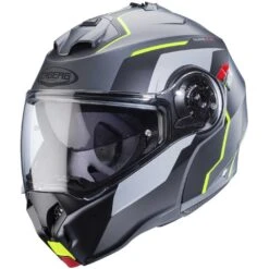 Casco Moto Modulare Omologato P/J Caberg DUKE EVO MOVE Grigio Opaco Nero Giallo Fluo