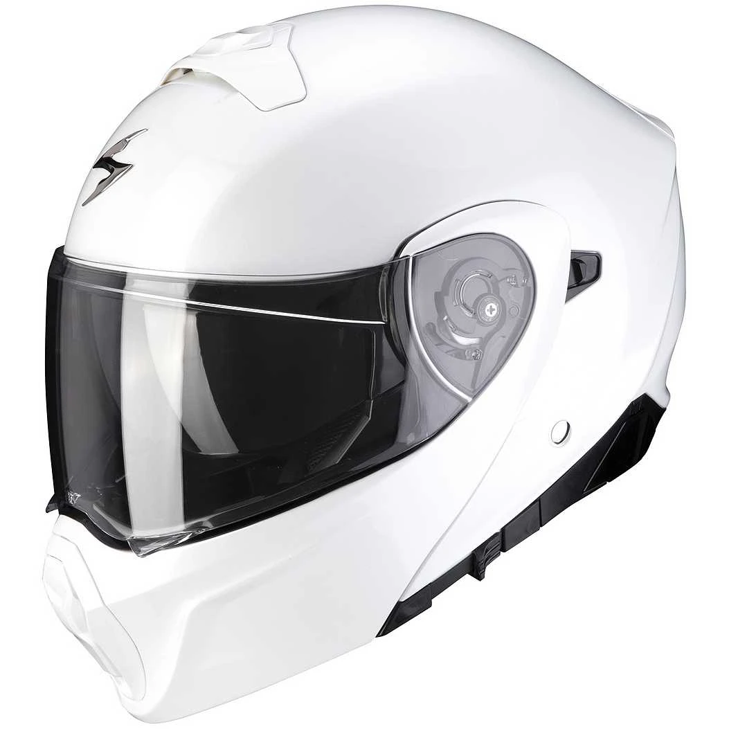 Casco Moto Modulare Omologato P/J Scorpion EXO-930 SOLID Bianco 1 Casco Moto Modulare Omologato P/J Scorpion EXO-930 SOLID Bianco